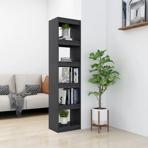 Graues Bücherregal Kiefer Massivholz 40x167,5 cm