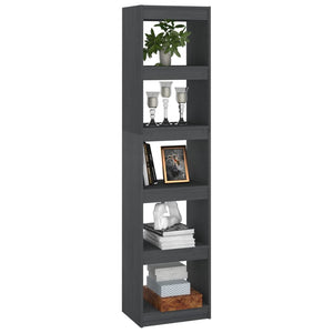 Graues Bücherregal Kiefer Massivholz 40x167,5 cm