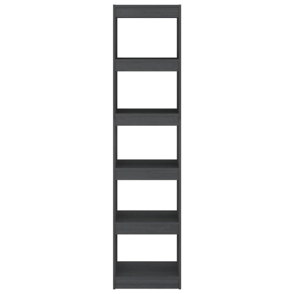 Graues Bücherregal Kiefer Massivholz 40x167,5 cm