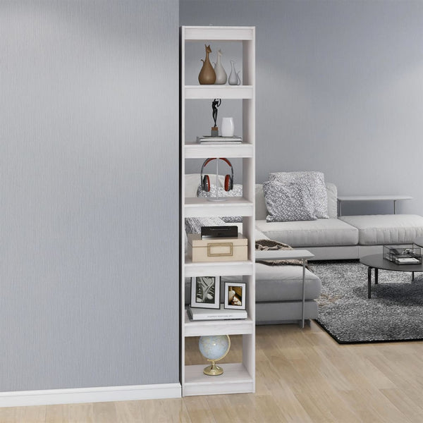 vidaXL Bookcase/Room Divider White 40x30x199 cm Solid Pine Wood