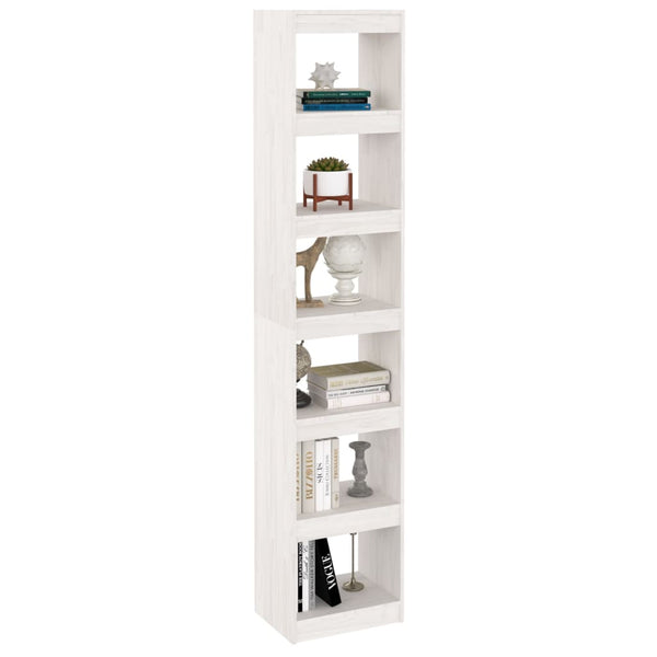 vidaXL Bookcase/Room Divider White 40x30x199 cm Solid Pine Wood