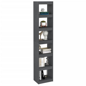 Graues Bücherregal/Raumteiler Kiefer Massivholz 40x199cm