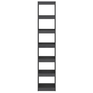 Graues Bücherregal/Raumteiler Kiefer Massivholz 40x199cm