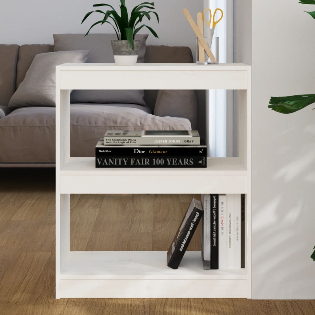 Weißes Kiefernholz Bücherregal / Raumteiler