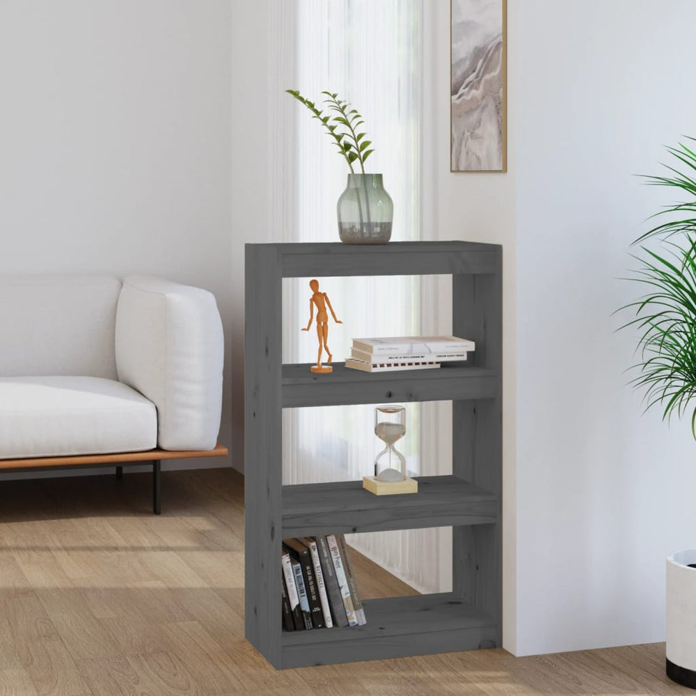 Graues Kiefernholz Bücherregal / Raumteiler