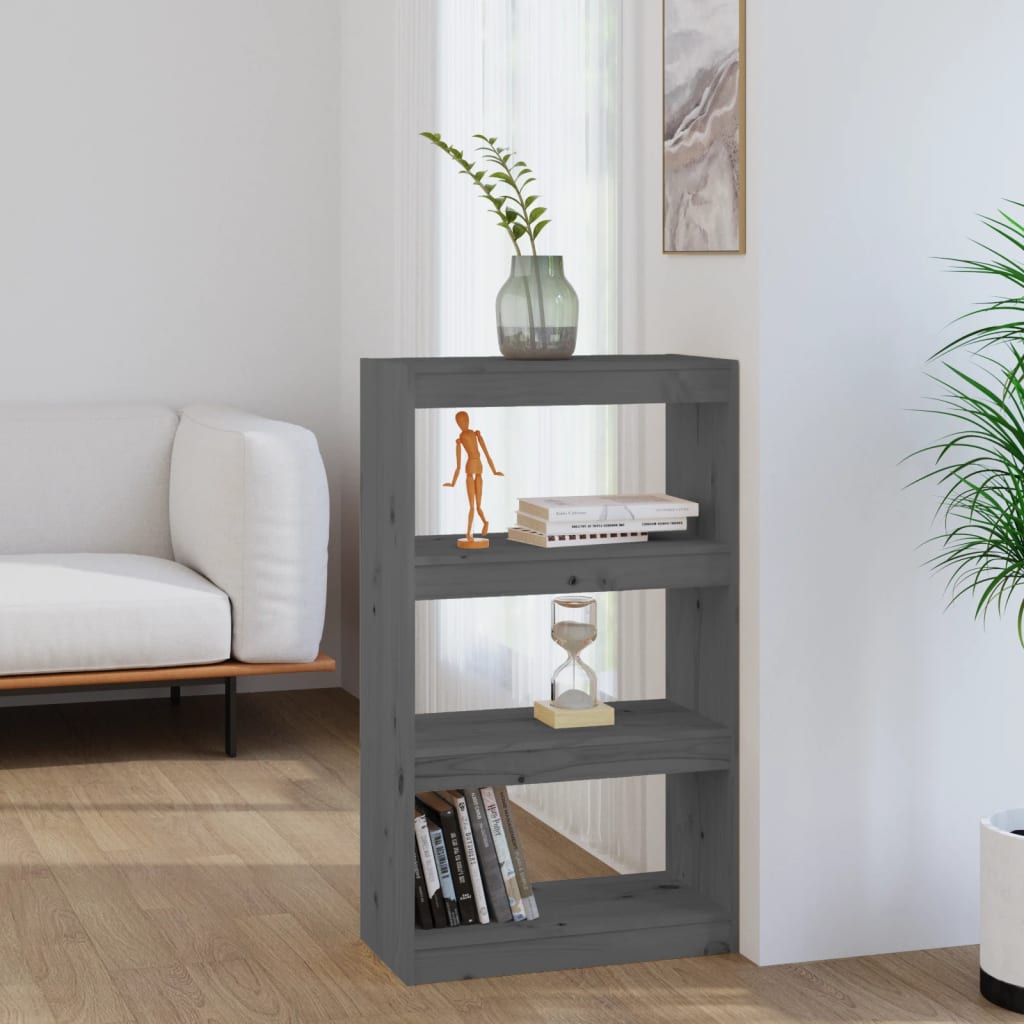 Graues Kiefernholz Bücherregal / Raumteiler