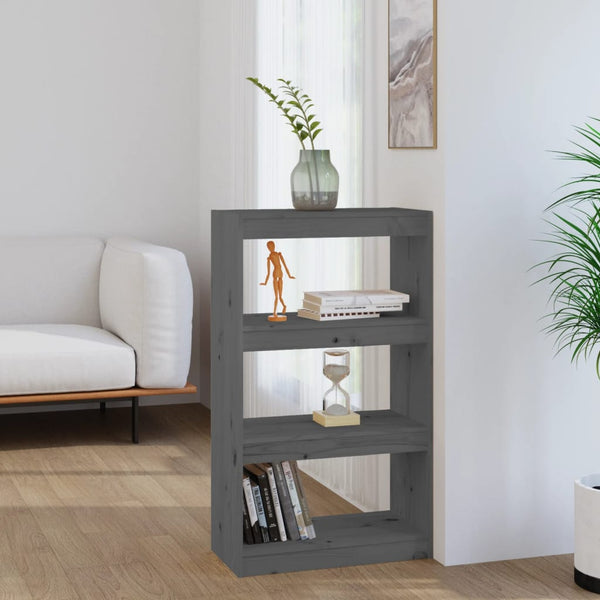 Graues Kiefernholz Bücherregal / Raumteiler