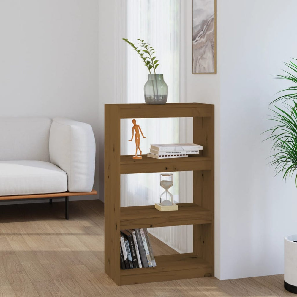 Honigbraunes Kiefernholz Bücherregal/Raumteiler