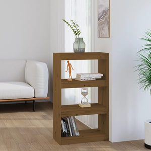 Honigbraunes Kiefernholz Bücherregal/Raumteiler