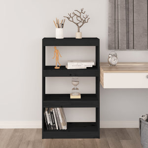vidaXL Étagère/Séparateur de pièce noir 60x30x103,5 cm en pin massif