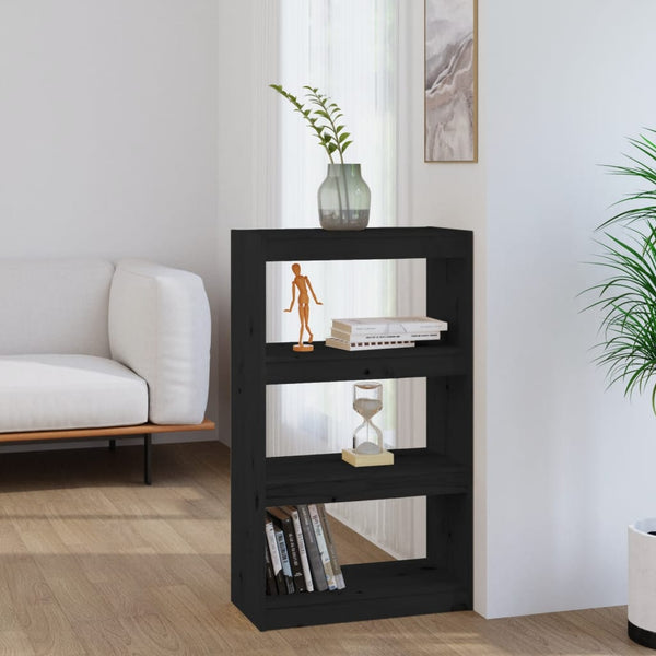vidaXL Étagère/Séparateur de pièce noir 60x30x103,5 cm en pin massif