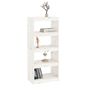 Weißes Kiefer Bücherregal/Raumteiler 60x135,5 cm