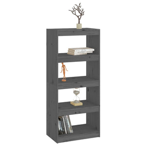 vidaXL Étagère/Séparateur de pièce Gris 60x30x135,5 cm Bois de pin massif