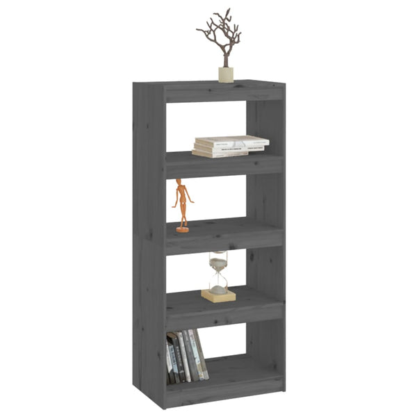 vidaXL Étagère/Séparateur de pièce Gris 60x30x135,5 cm Bois de pin massif