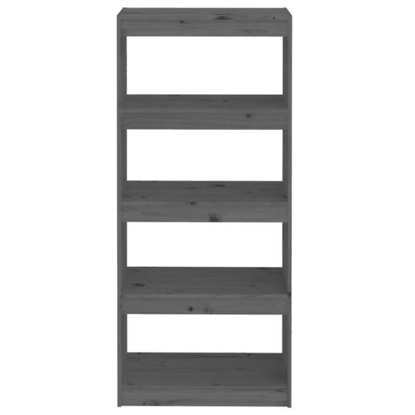 vidaXL Étagère/Séparateur de pièce Gris 60x30x135,5 cm Bois de pin massif