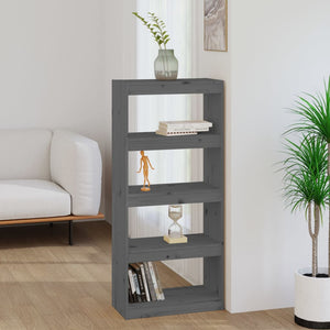 vidaXL Étagère/Séparateur de pièce Gris 60x30x135,5 cm Bois de pin massif