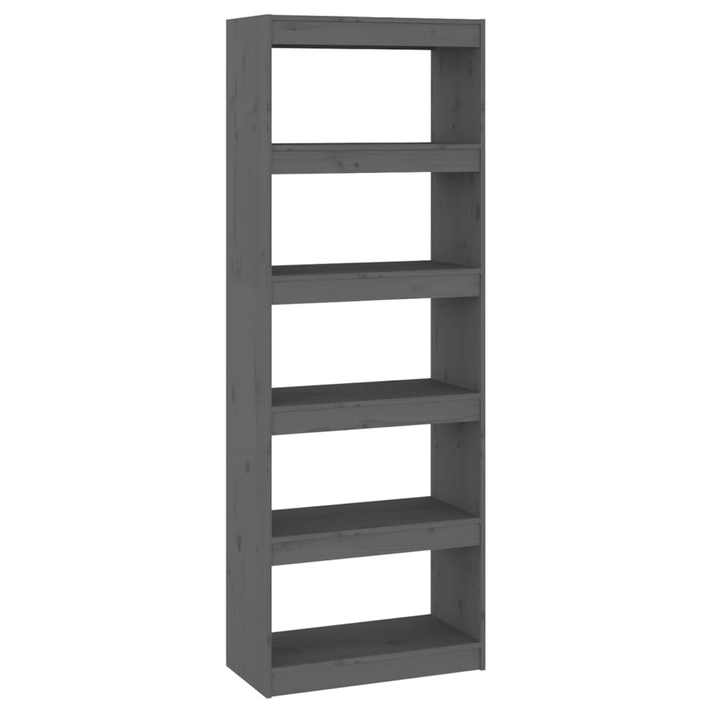 Graues Kiefer Bücherregal/Raumteiler 60x167,5 cm