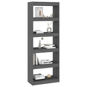vidaXL Étagère/Séparateur de pièce Gris 60x30x167,5 cm Bois de pin massif