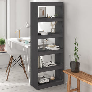 vidaXL Étagère/Séparateur de pièce Gris 60x30x167,5 cm Bois de pin massif
