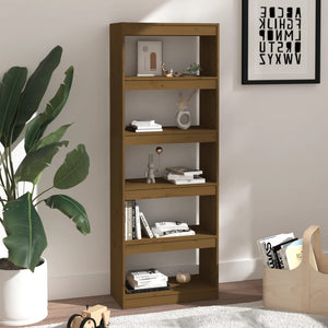 Honigbraunes Kiefernholz Bücherregal 60x30x167,5 cm