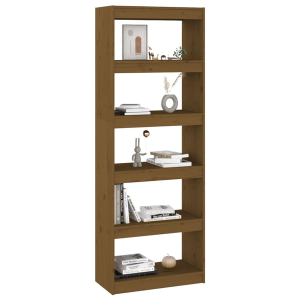 Honigbraunes Kiefernholz Bücherregal 60x30x167,5 cm