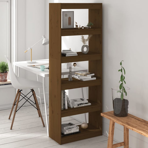Honigbraunes Kiefernholz Bücherregal 60x30x167,5 cm