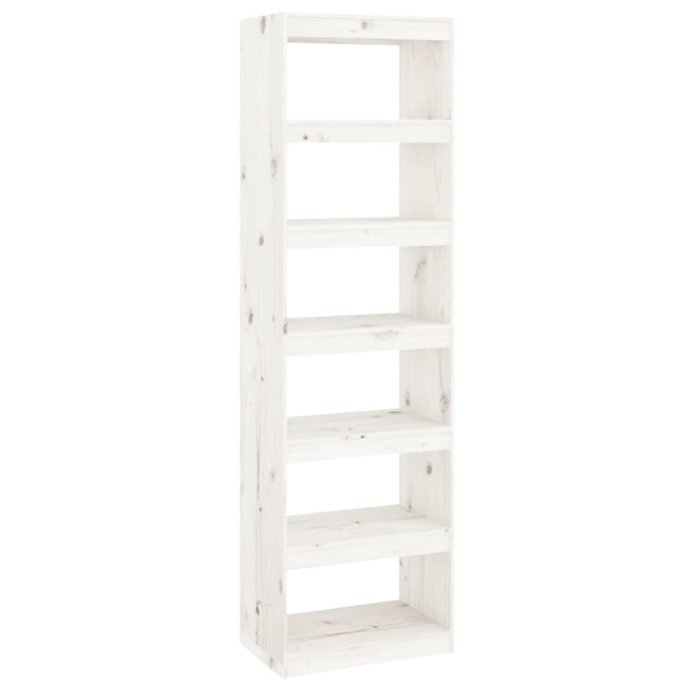 Weißes Kiefer Massivholz Bücherregal 60x30x199,5 cm
