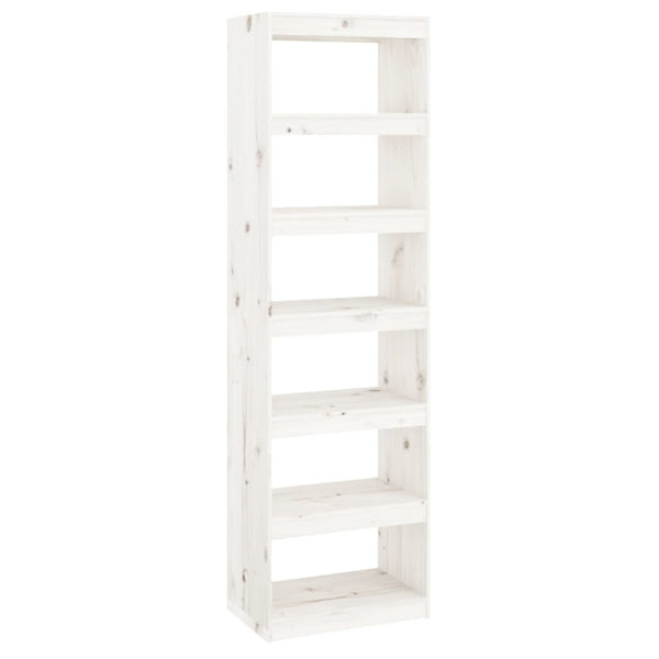 Weißes Kiefer Massivholz Bücherregal 60x30x199,5 cm