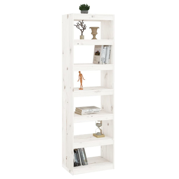 Weißes Kiefer Massivholz Bücherregal 60x30x199,5 cm