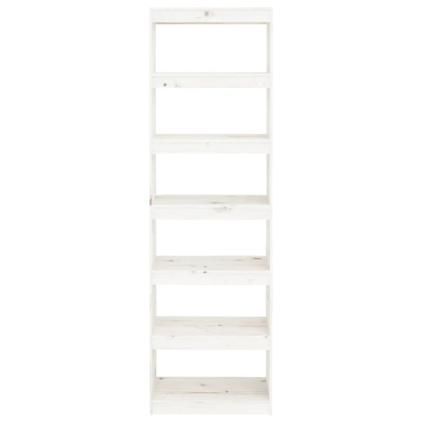 Weißes Kiefer Massivholz Bücherregal 60x30x199,5 cm