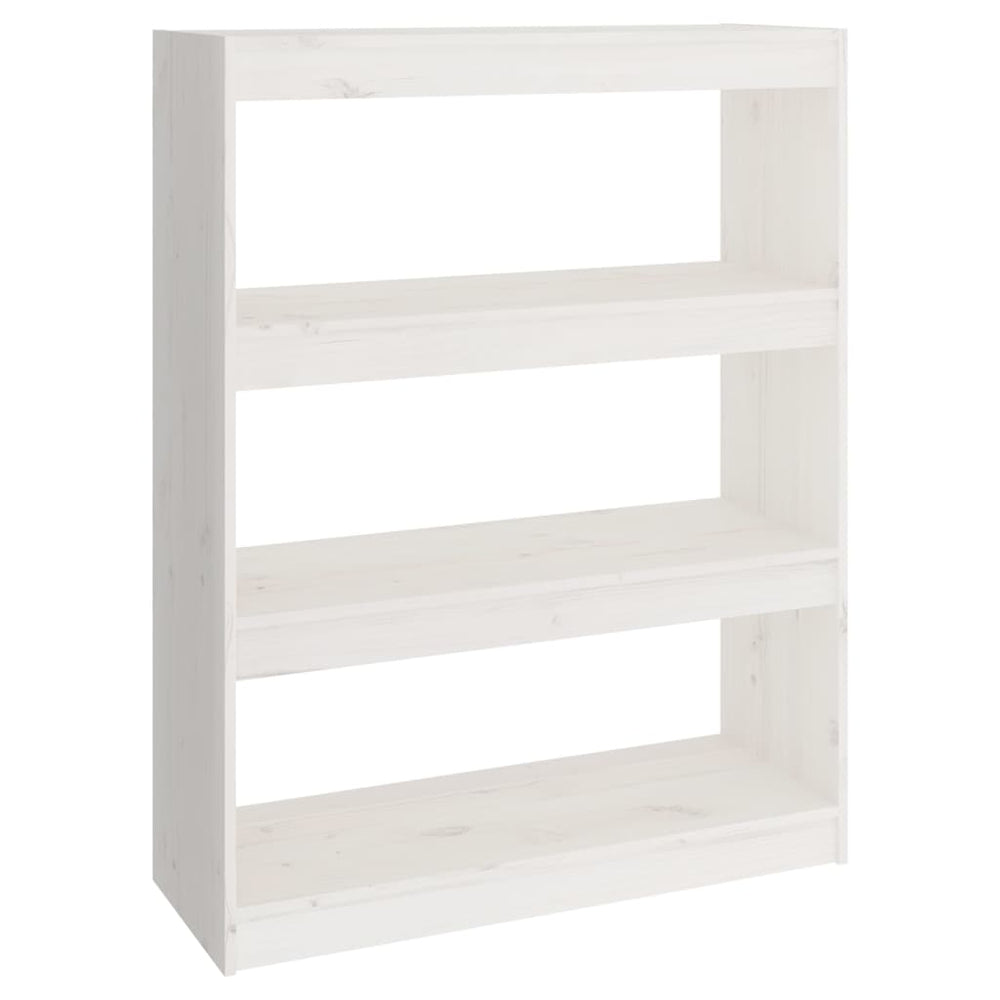 Weißes Kiefernholz Bücherregal Raumteiler 80x103,5 cm