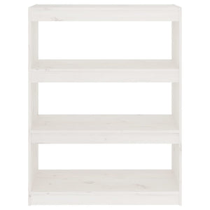 Weißes Kiefernholz Bücherregal Raumteiler 80x103,5 cm