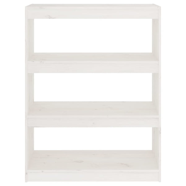 Weißes Kiefernholz Bücherregal Raumteiler 80x103,5 cm