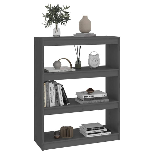 Graues Kiefer Massivholz Bücherregal/Raumteiler