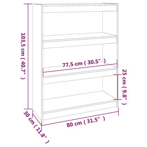 Graues Kiefer Massivholz Bücherregal/Raumteiler