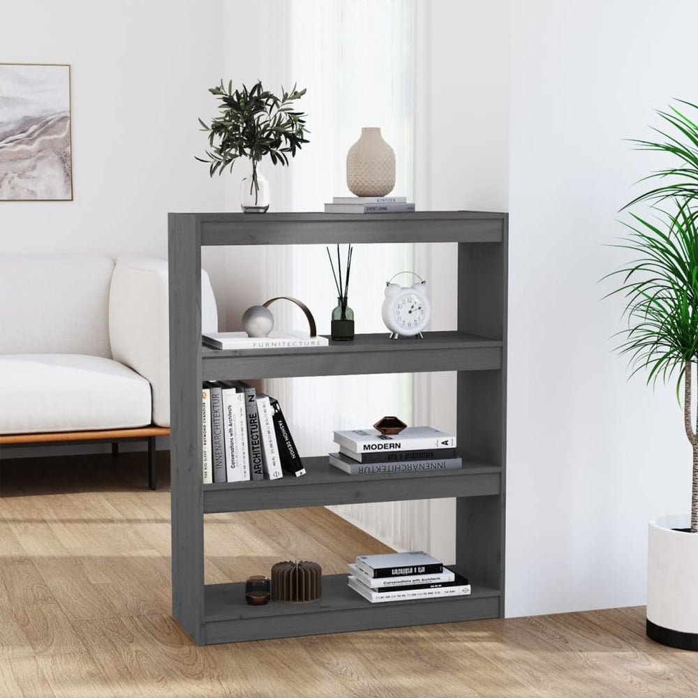 Graues Kiefer Massivholz Bücherregal/Raumteiler