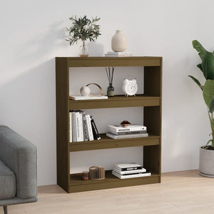 Honigbraunes Kiefernholz Bücherregal/Raumteiler