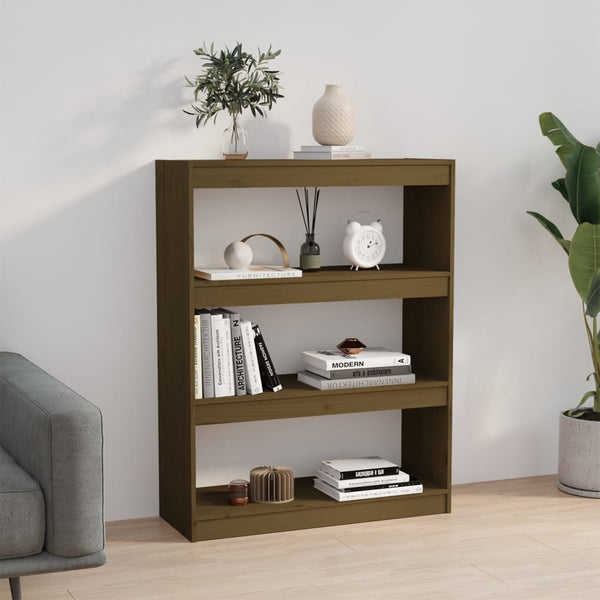 Honigbraunes Kiefernholz Bücherregal/Raumteiler