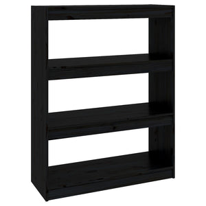 vidaXL Bibliothèque/Séparateur de pièce Noir 80x30x103,5 cm Bois de pin massif