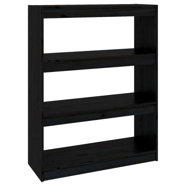 vidaXL Bibliothèque/Séparateur de pièce Noir 80x30x103,5 cm Bois de pin massif