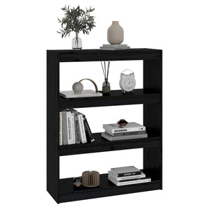 vidaXL Bibliothèque/Séparateur de pièce Noir 80x30x103,5 cm Bois de pin massif