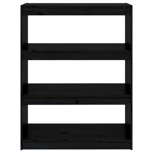 vidaXL Bibliothèque/Séparateur de pièce Noir 80x30x103,5 cm Bois de pin massif