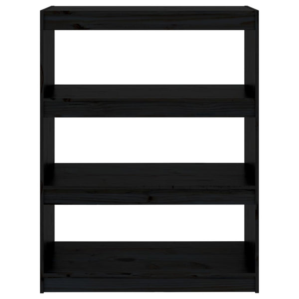 vidaXL Bibliothèque/Séparateur de pièce Noir 80x30x103,5 cm Bois de pin massif