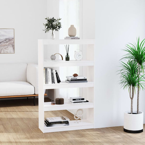 Weißes Kiefer Massivholz Bücherregal Raumteiler