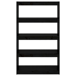 Schwarzes Kiefernholz Bücherregal 80x135,5 cm
