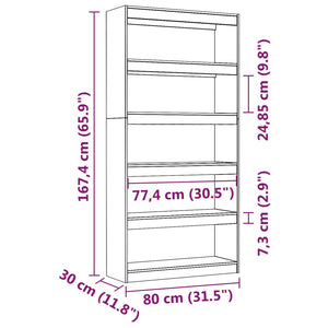 Massivholz Bücherregal Raumteiler 80x167,4 cm