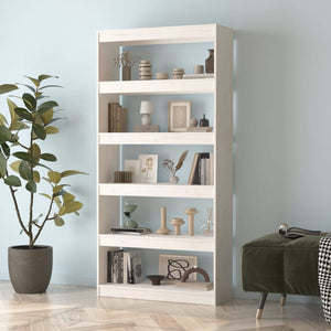Weißes Kiefer Massivholz Bücherregal/Raumteiler