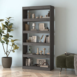Graues Bücherregal Kiefer Massivholz 80x167,4 cm