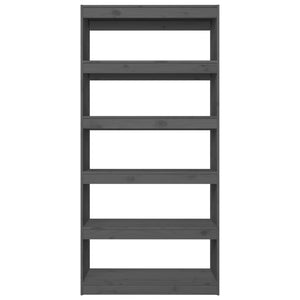 Graues Bücherregal Kiefer Massivholz 80x167,4 cm
