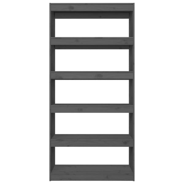 Graues Bücherregal Kiefer Massivholz 80x167,4 cm